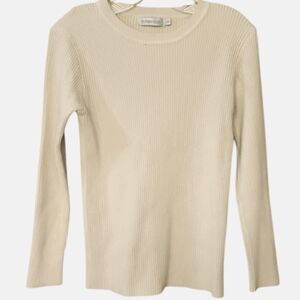 Esther & Co Beige Ribbed‎ Wool Blend Sweater Size L/XL